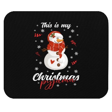 Discover Winter Christmas Pyjama Snowman Mouse Pads