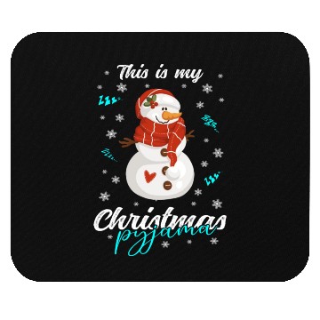 Discover Winter Christmas Pyjama Snowman Mouse Pads
