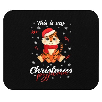 Discover Winter Christmas Pyjama Tiger Mouse Pads