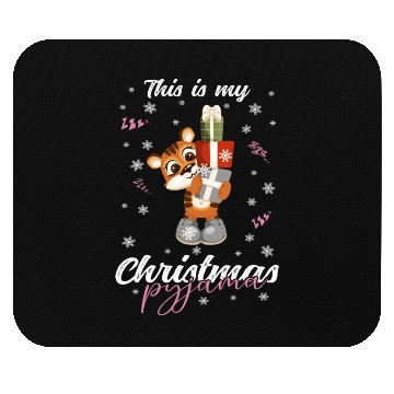 Discover Winter Christmas Pyjama Tiger Mouse Pads