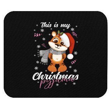 Discover Winter Christmas Pyjama Tiger Mouse Pads