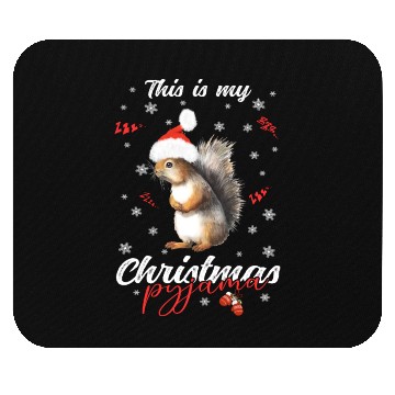 Discover Winter Christmas Pyjama Squirrel Mouse Pads