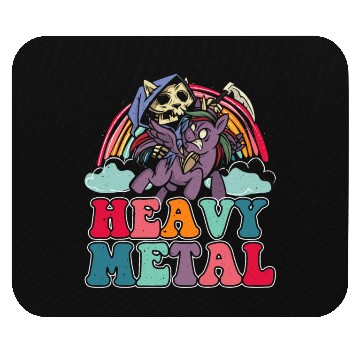 Discover Heavy Grim Unicorn Rainbow Metal Music Lover Rock Mouse Pads