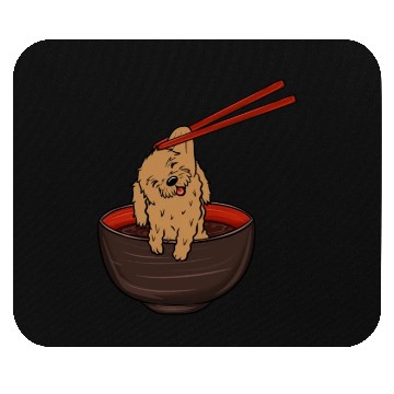 Discover Goldendoodle Dipping Noodles Mouse Pads
