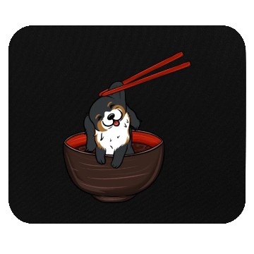 Discover Bernese Mountain Dog Dipping Noodles Mouse Pads