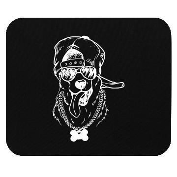 Discover Cool dog with funky cap Mouse Pads