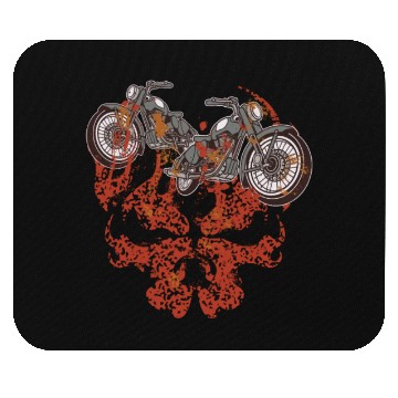 Discover Motorcycle Grim Skull Biker Flame Mouse Pads