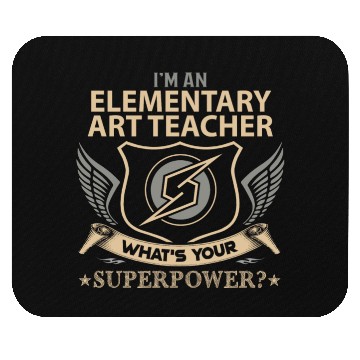 Discover Elementary Art Teacher Mouse Pads - Superpower Job Gi