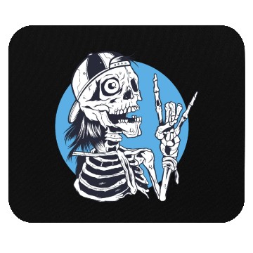 Discover Skeleton rock and roll cartoon Mouse Pads