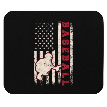 Discover Baseball Catcher USA Flag Patriotic American Flag Mouse Pads
