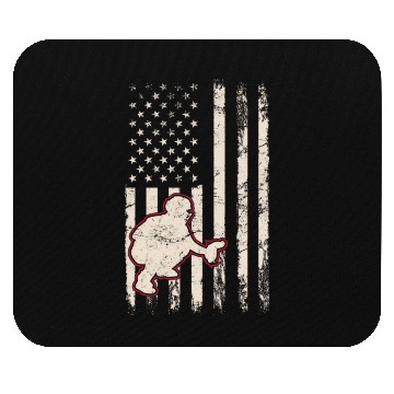 Discover Baseball Catcher USA Flag Patriotic American Flag Mouse Pads