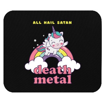 Discover Unicorn On Cloud Death Metal Mouse Pads