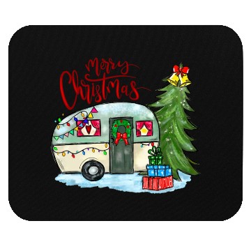 Discover Merry Christmas Happy Camper Funny Camping Life Mouse Pads