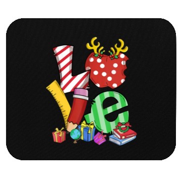 Discover Love Teacher Math Christmas Teacher Life Matching Mouse Pads