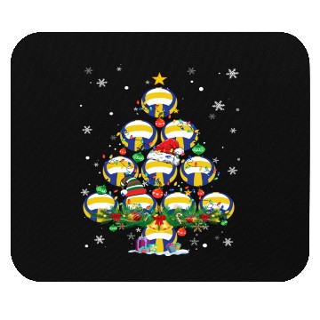Discover Volleyball Christmas Tree Santa Pickleball Lights Mouse Pads