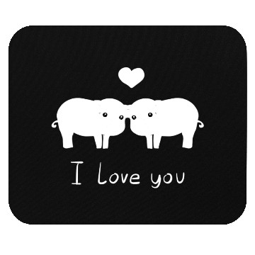 Discover pig couple i love you Mouse Pads