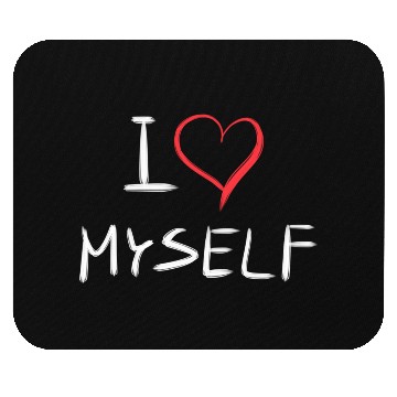 Discover i love me heart text Mouse Pads