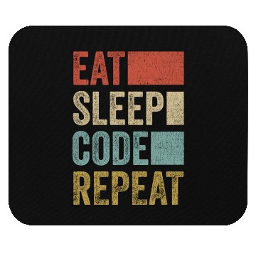 Discover Software Developer Coder Retro Eat Sleep Code Mouse Pads