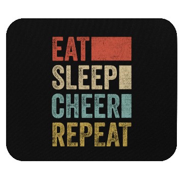 Discover Stylish Retro 70s Eat Sleep Cheer Repeat Mouse Pads