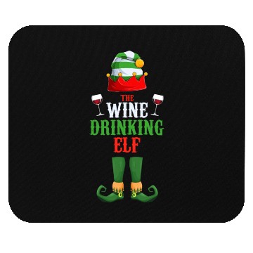 Discover Chistmas Season The Wine Drinking Elf Mouse Pads