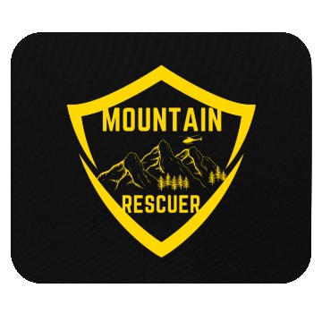 Discover Mountain Rescuer Gold Shield Mountain Lifeguards Mouse Pads
