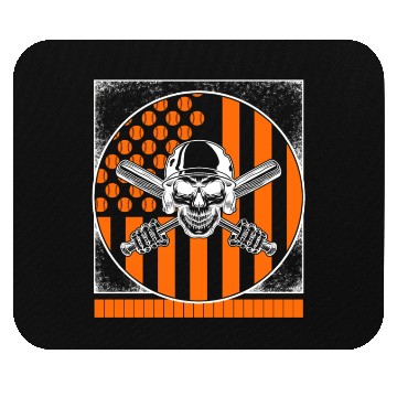 Discover Halloween Mouse Pads, Baseball Skeleton Sports Spooky