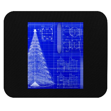 Discover Christmas Blueprint Christmas Tree Blueprint Mouse Pads