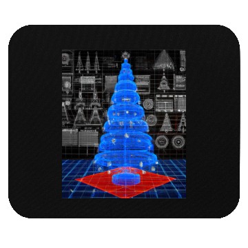 Discover Christmas Blueprint Christmas Tree Blueprint Mouse Pads