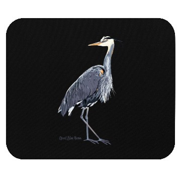 Discover Heron Art Birder Wildlife Bird Watching Mouse Pads