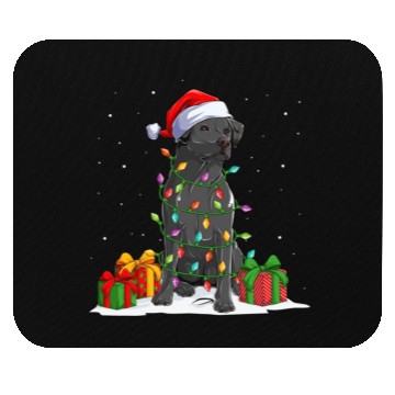Discover Black Lab Labrador Christmas Lights Pajama Dog Mouse Pads
