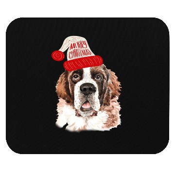 Discover Black Base Saint Bernard Christmas Gift for Dog Mouse Pads