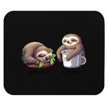 Discover Before Coffee After Coffee Sloth Coffee Mouse Pads