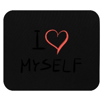 Discover i love me heart text Mouse Pads