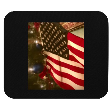Discover Patriotic Christmas US Flag And Christmas Tree Mouse Pads