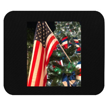 Discover Patriotic Christmas US Flag In Christmas Tree Mouse Pads