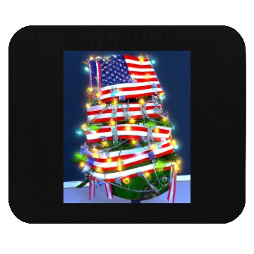Discover Patriotic Christmas Tree With US Flag Mouse Pads