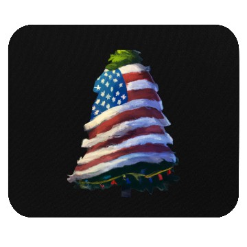 Discover Patriotic Christmas Tree Wrapped In US Flag Mouse Pads