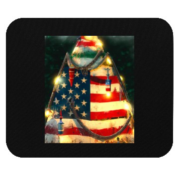 Discover Patriotic Christmas Christmas Tree US Flag Mouse Pads