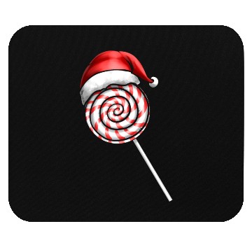 Discover Candy Cane Lollipop Santas Hat Merry Christmas Mouse Pads