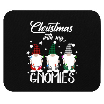 Discover Gnome Family Christmas for Women Men Buffalo Plaid Mouse Pads