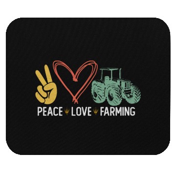 Discover Farming Farmer Girl Tractor Peace Mouse Pads