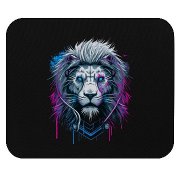 Discover Lion, White Lion, abstract Mouse Pads
