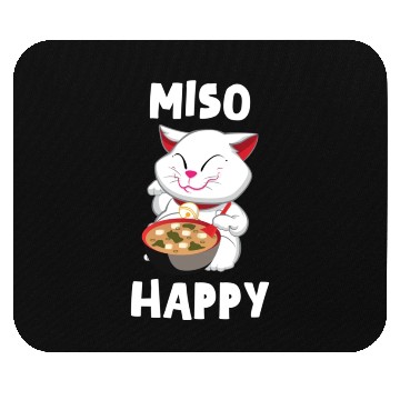 Discover Miso Happy Funny Japanese Cat Miso Mouse Pads