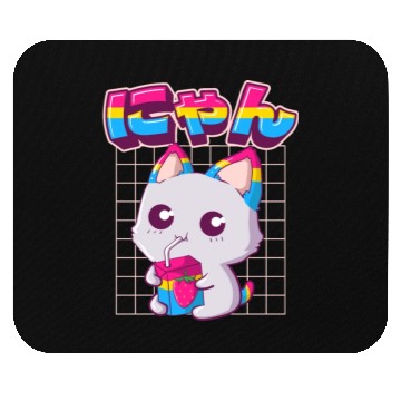 Discover Pansexual Pride Kawaii Cat Strawberry Milk Pansexu Mouse Pads