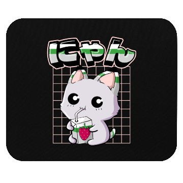 Discover Demiromantic Pride Kawaii Cat Strawberry Milk Mouse Pads