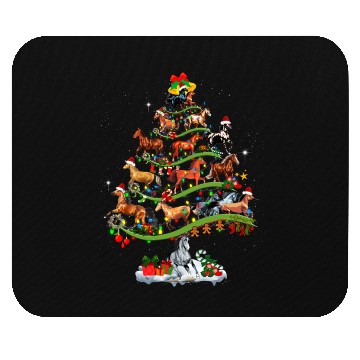 Discover Horse Tree Christmas Candy Cane Gift Ornament Mouse Pads