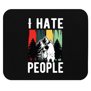 Discover Vintage Camping Costume Of Bear Says I Hate People Mouse Pads