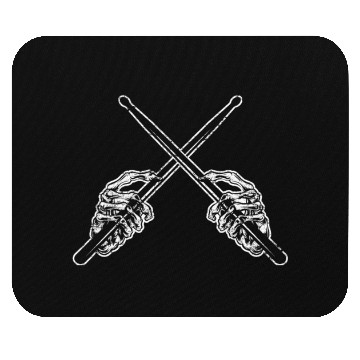 Discover Drummer Drum Sticks Rock & Roll Skeleton Horns Per Mouse Pads