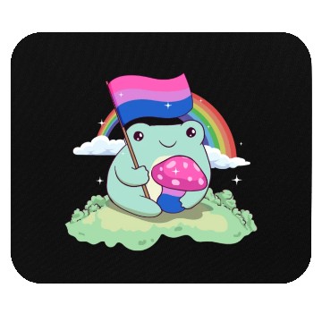 Discover Bisexual Pride Bi Kawaii Frog Mushroom Bisexual Fl Mouse Pads