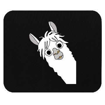 Discover Laughing alpaca comic lama in white with big eyes Mouse Pads